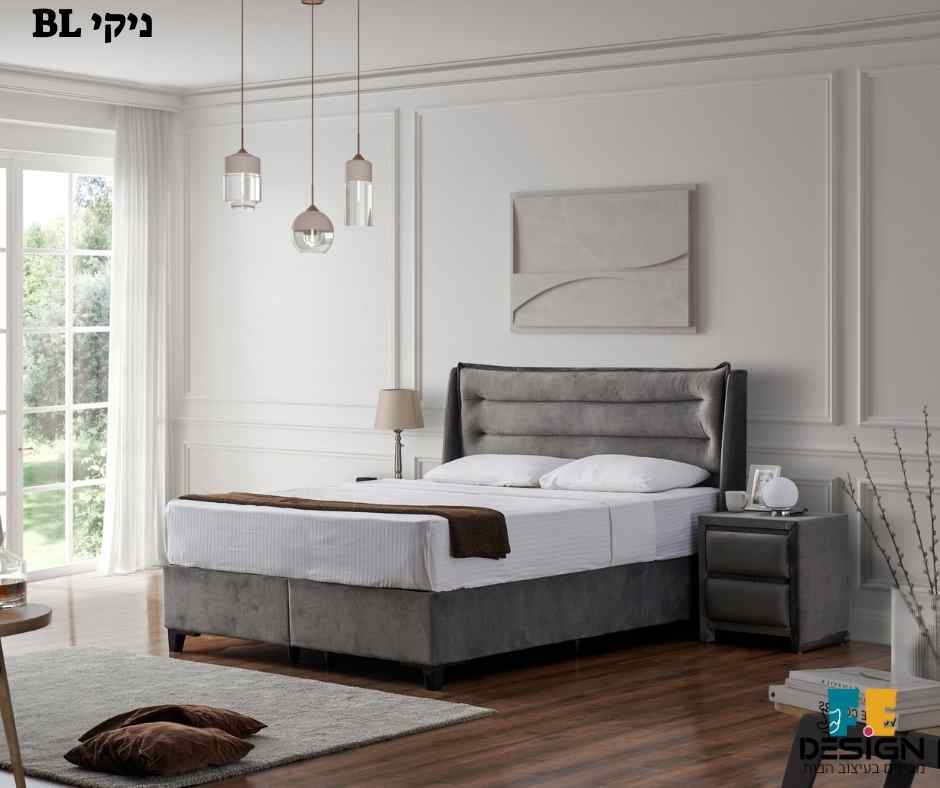 מיטה זוגית מרופדת ניקי מיטות מרופדות מבית F.E-DESIGN